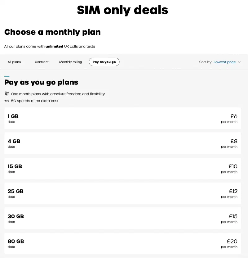 giffgaff esim £3/month